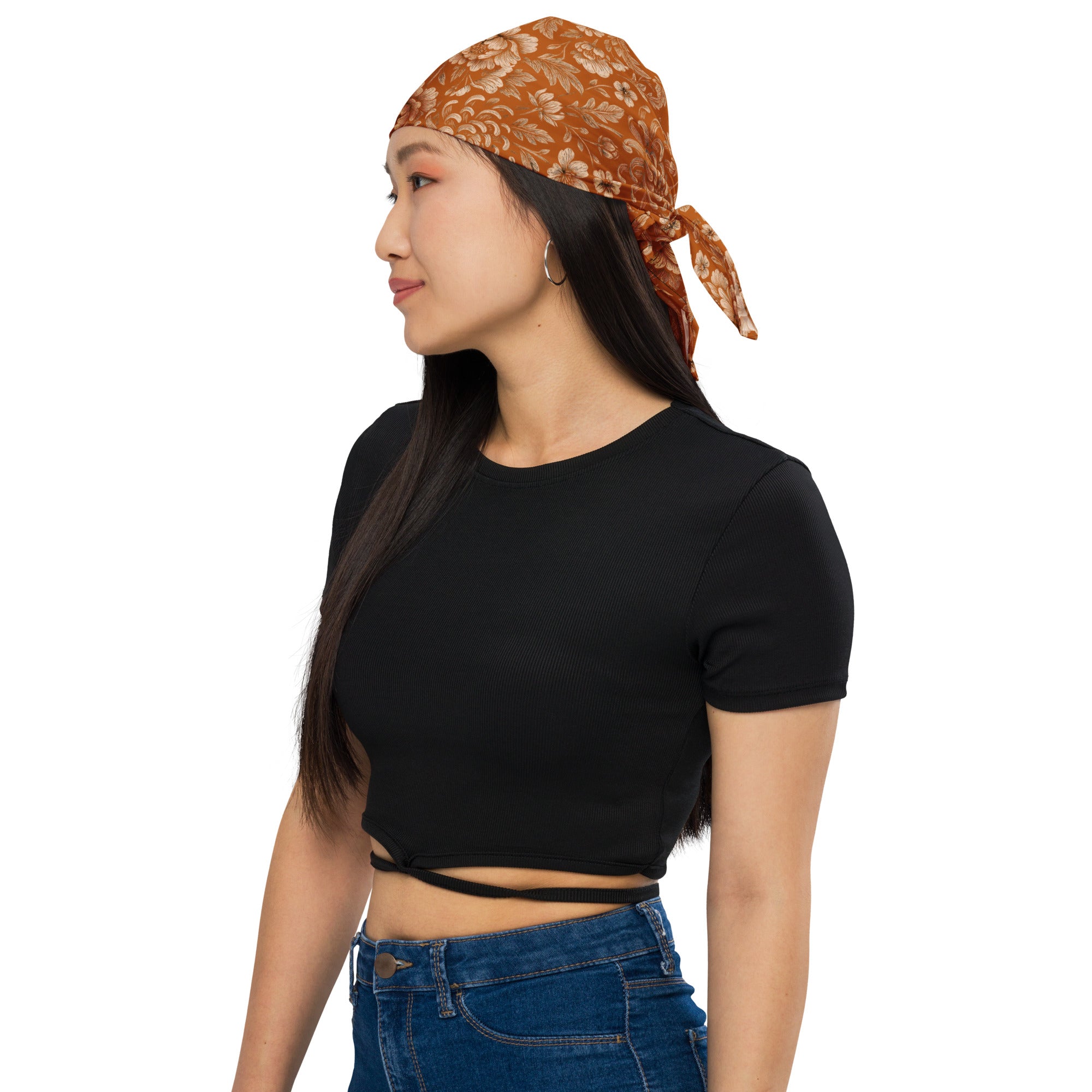 Kaelum Design Orange Floral Bandana