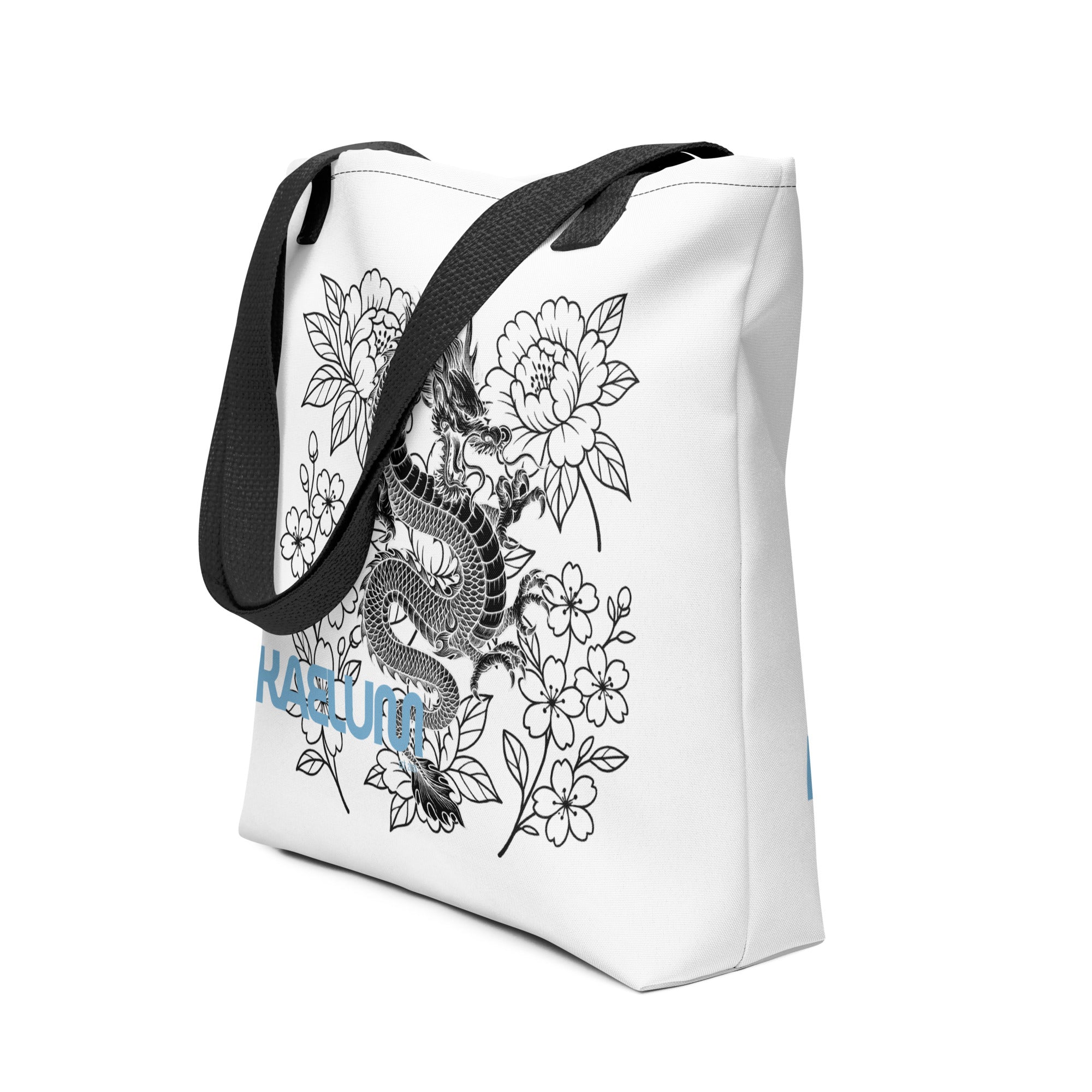 Kaelum Design Graphic Tote: Blue Logo