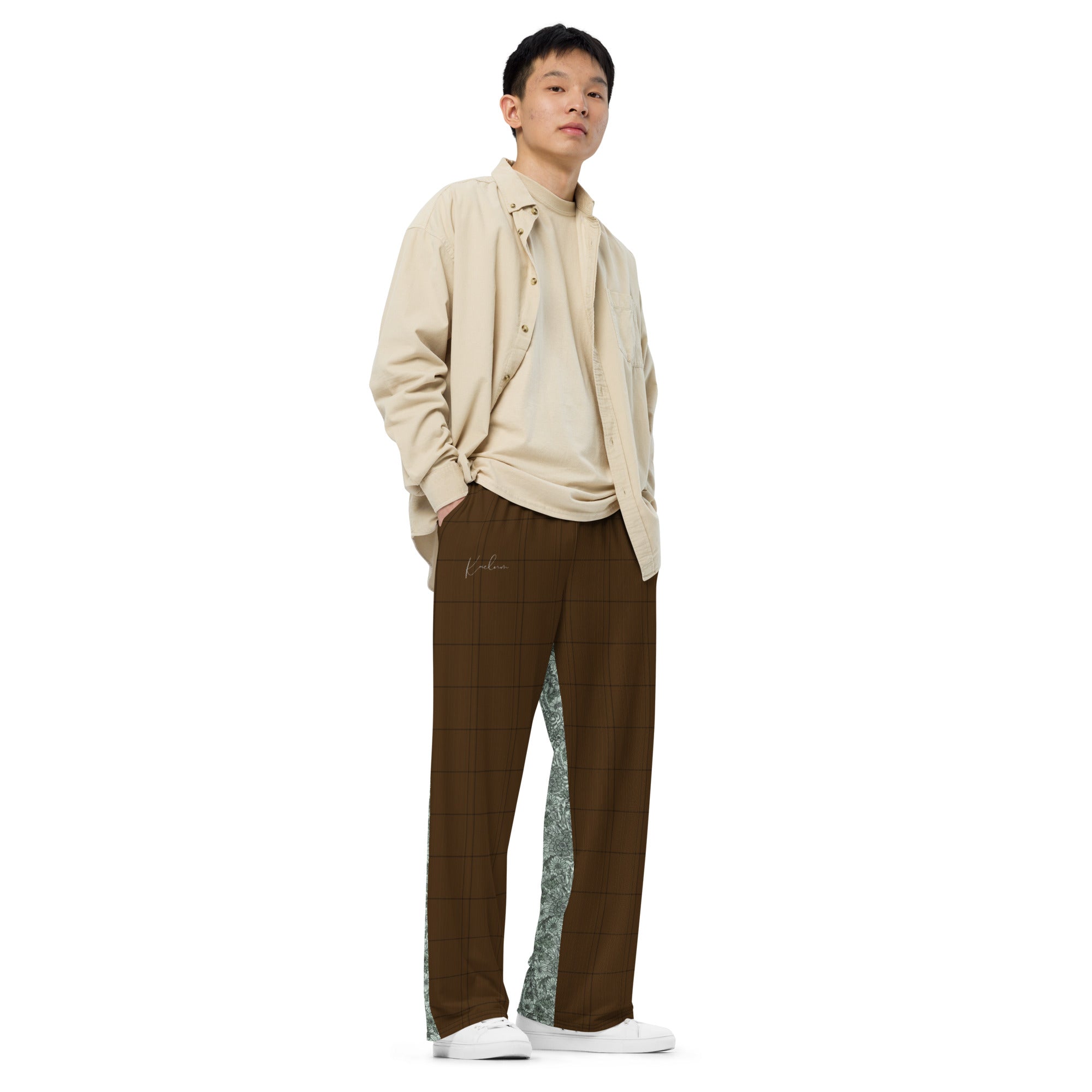Kaelum Wide-Leg Pant Two Tone Coffee and Jade Floral