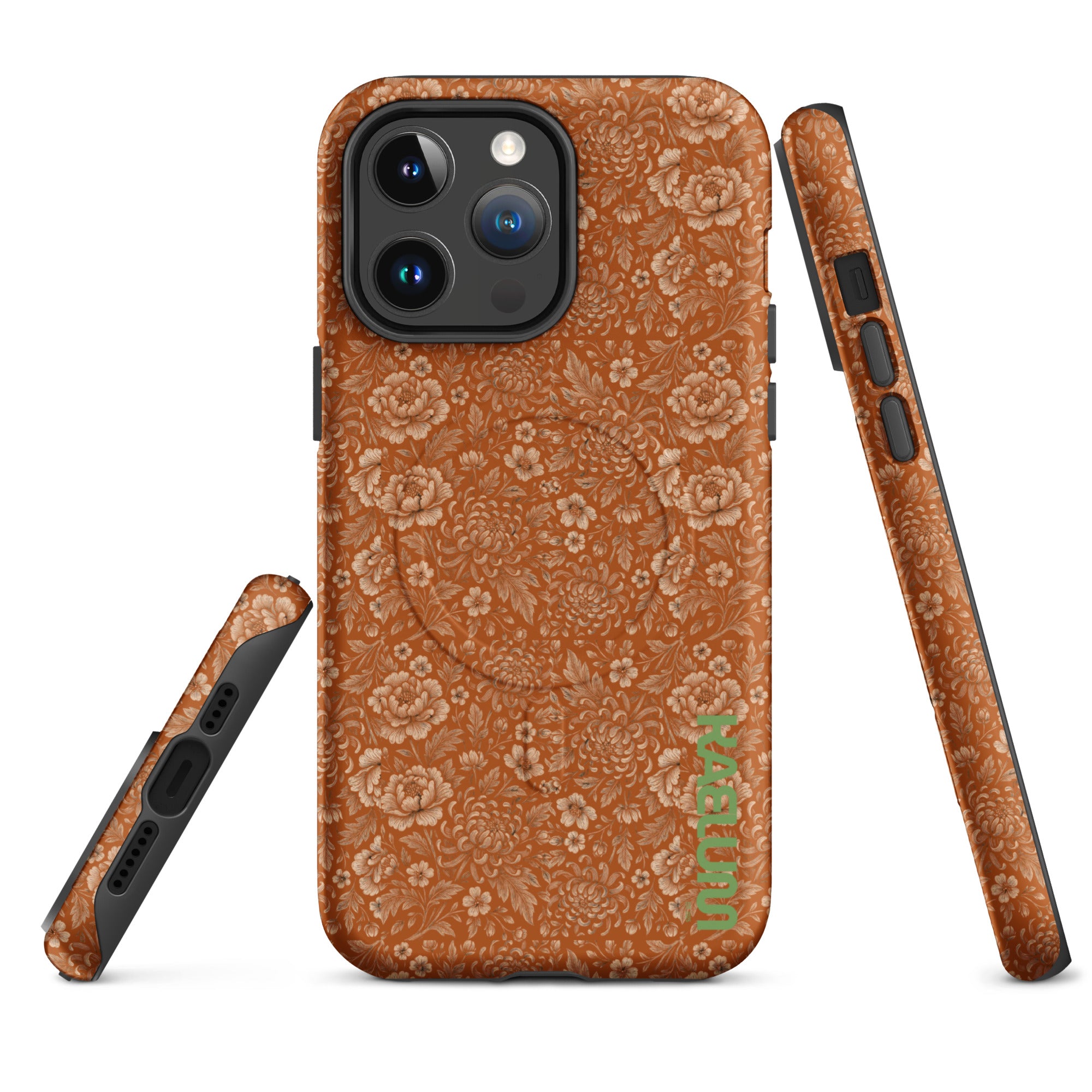 Kaelum Design MagSafe® tough case for iPhone®: Orange Floral