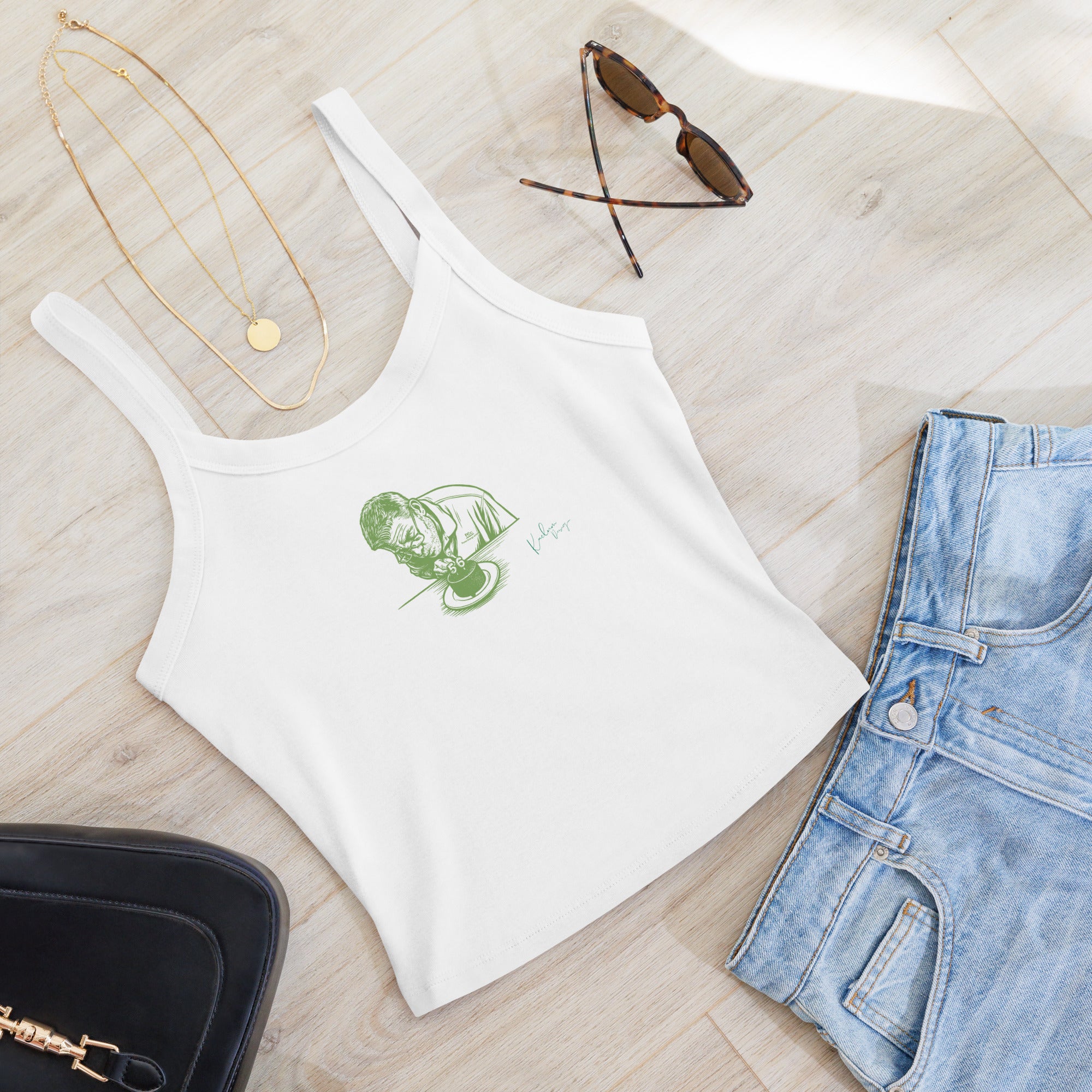 Kaelum Women’s Micro-rib Tank:Green
